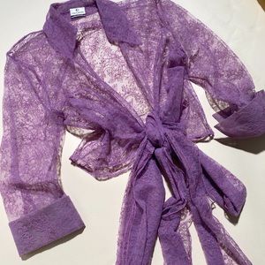 GUY LAROCHE - Vintage Violet Lace Shirt